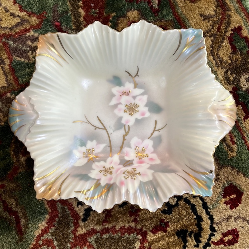 VINTAGE SILESIA CHINA FINE PORCELAIN FLORAL GERMAN PLATE